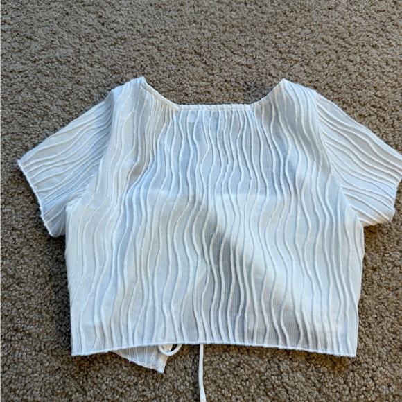Princess Polly Ivory Textured Crop Top - Picture 2 of 6